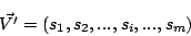 \begin{displaymath}\vec{V'}=(s_1,s_2,...,s_i,...,s_m)
\end{displaymath}