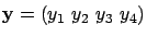 ${\bf
y}=(y_1~y_2~y_3~y_4)$