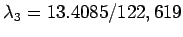 $\lambda_{3}=13.4085/122,619$