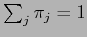$ \sum_j \pi_j = 1$
