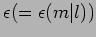 $\epsilon(=\epsilon(m\vert l))$