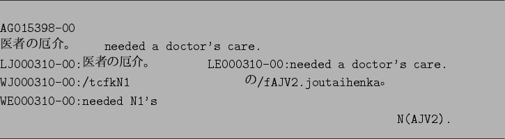 \begin{figure}\par
\hrule width 16cm
\vspace*{1em}
\begin{verbatim}AG015398-0...
...WE000310-00:needed N1's
N(AJV2).\end{verbatim}
\hrule width 16cm\end{figure}