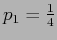 \(p_1 = \frac{1}{4}\)