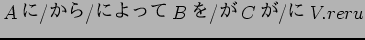 $A$B$K(B/$B$+$i(B/$B$K$h$C$F(B B$B$r(B/$B$,(B C$B$,(B/$B$K(B V.reru$