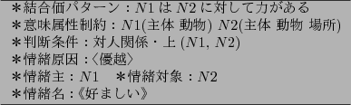 \begin{figure}\footnotesize
\centering
\begin{tabular}{l}
\hline
$B!v7k9g2A%Q%.(B..
...$BBP>]!'(B$N$2 \\
$B!v>p=oL>!'!T9%$^$7$$!U(B\\
\hline
\end{tabular}
\end{figure}