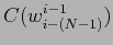 $ C(w^{i-1}_{i-(N-1)})$