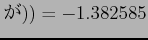 $$B$,(B))=-1.382585$