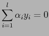 $\displaystyle \sum^l_{i=1} \alpha_i y_i = 0$