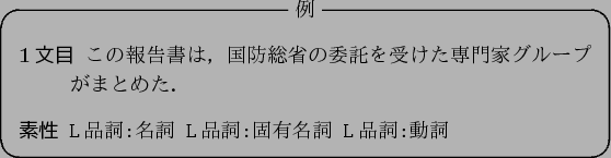 \begin{figure}\begin{itembox}[c]{$BNc(B}
\begin{description}
\item[1$BJ8L\(B]$B$3$NJs9p=q$.(B..
...$B;l(B:$B8GM-L>;l(B L$BIJ;l(B:$BF0;l(B\end{verbatim}
\end{description}\end{itembox}
\end{figure}