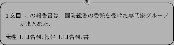 \begin{figure}\begin{itembox}[c]{$BNc(B}
\begin{description}
\item[1$BJ8L\(B]$B$3$NJs9p=q$.(B..
...$B5lL>;l(B:$BJs9p(B L$B5lL>;l(B:$B=q(B\end{verbatim}
\end{description}\end{itembox}
\end{figure}