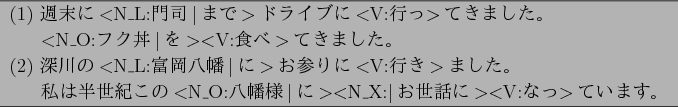 \begin{figure}\begin{center}
\begin{tabular}{l} \hline
(1) $B=5Kv$K(B$<$N\_L:$BLg;J(B$\v...
...$B$*@$OC$K(B$><$V:$B$J$C(B$>$$B$F$$$^$9!#(B \\ \hline
\end{tabular}
\end{center}\end{figure}