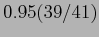 $0.95(39/41)$