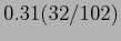 $0.31(32/102)$