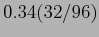 $0.34(32/96)$