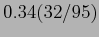 $0.34(32/95)$