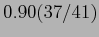 $0.90(37/41)$
