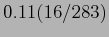 $0.11(16/283)$