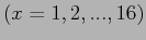 $(x=1,2,...,16)$