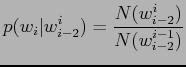 $N(w_{i-2}^{i})$