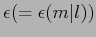$P(m\vert e) \equiv \epsilon(=\epsilon(m\vert l))$