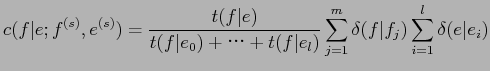 $\sum_{j=1}^{m}\delta(f\vert f_{j})$