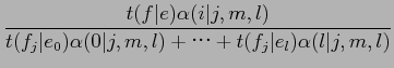 $a(a_{j}\vert j,m,l)=(l+1)^{-1}$