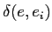 $\delta(e, e_i)$