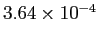 $ 3.64\times10^{-4}$
