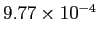 $ 9.77\times10^{-4}$