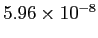 $ 5.96\times10^{-8}$