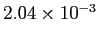 $ 2.04\times10^{-3}$