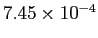 $ 7.45\times10^{-4}$