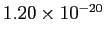 $ 1.20\times10^{-20}$