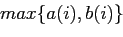 \begin{displaymath}
\scalebox{1}{$\displaystyle
s(i) = \frac{b(i)-a(i)}{max\{a(i),b(i)\}}
$}
\end{displaymath}