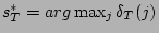 $ s_T^* = arg \max_j\delta_T(j) $