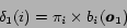 \begin{displaymath}\delta_1(i) = \pi_i \times b_i(\mbox{\boldmath$o$}_1) \end{displaymath}