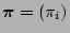 $\mbox{\boldmath$\pi$}= (\pi_i)$