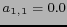 $ a_{1,1}=0.0$