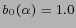 $ b_0(\alpha)=1.0$