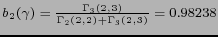 $ b_2(\gamma)=\frac{ \Gamma_3(2,3)}
{ \Gamma_2(2,2) + \Gamma_3(2,3) } = 0.98238 $